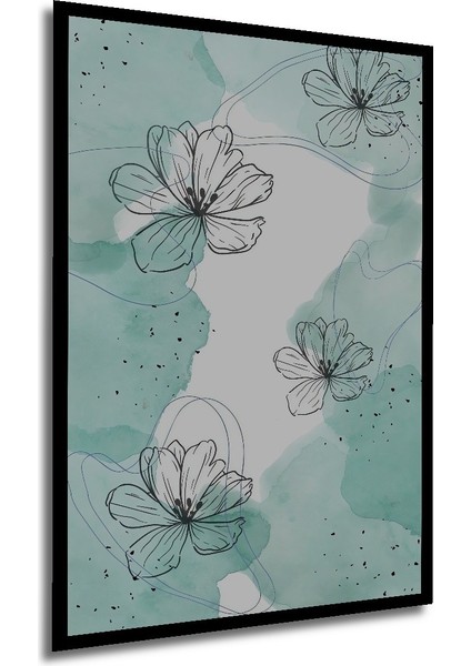 Çerçeve Görünümlü Dekoratif Ahşap Kare Çiçek Dalgaları Tablosu Ev/ofis/işyeri Tablo modelleri