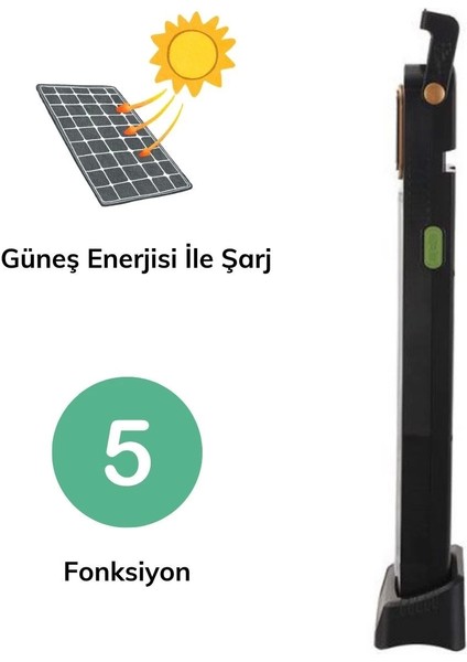 5 Fonksiyonlu Güneş Enerjisi İle Şarj Olabilen 48 Ledli Işıldak,aydınlatma Pr-3838
