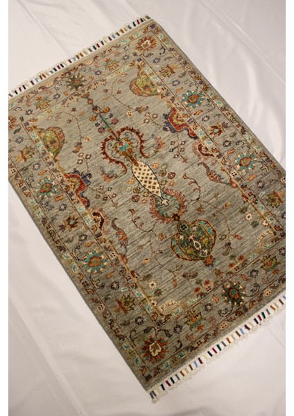 El Dokuma Afgan Halı Sultani Desenli Gri Renk 1 Metre Kare fiyatları