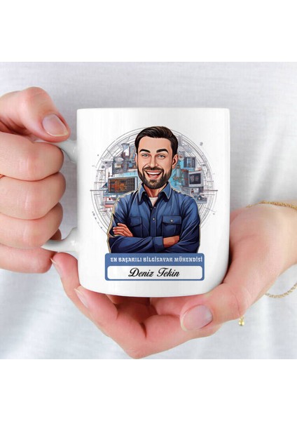 Mesleklere Özel Hediyelik|kişiselleştirilebilir Bilgisayar Mühendisi Hediye Kupa Bardak