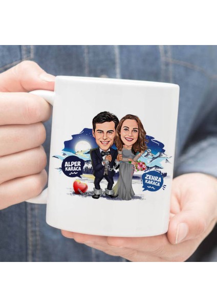 Sevgileye-Arkadaşa Özel Hediyelik|kişiselleştirilebilir Karikatür Hediye Kupa Bardak