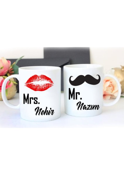Sevgililer Gününe Özel| Kişiselleştirilebilir 14 Şubat Hediye Çift Kupa Bardak Seti
