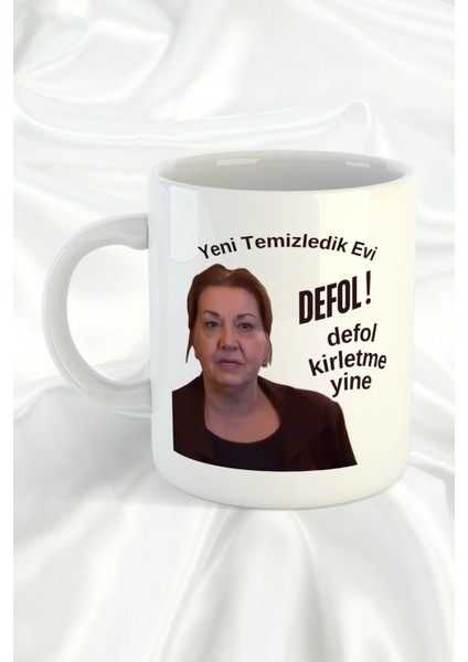 Yaprak Dökümü Yeni Temizledik Evi Tasarımlı Hediye Kupa Bardak