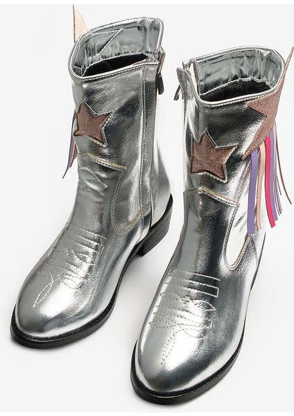 Gümüş Yıldız ve Püskül Detaylı Kız Çocuk Kovboy Bot indirimleri