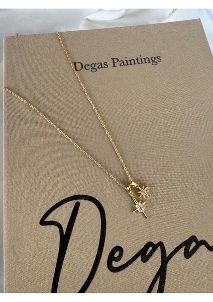 Minimalist Çelik Çift Yıldız Kadın Kolye Modeli fiyatları