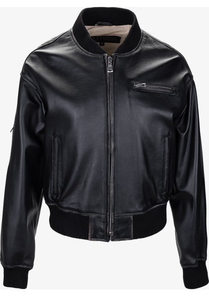 Kadın Hakiki Deri Siyah Deri Mont 993 Bomber Byn Derımont SK25/26 Sıyah Sılme