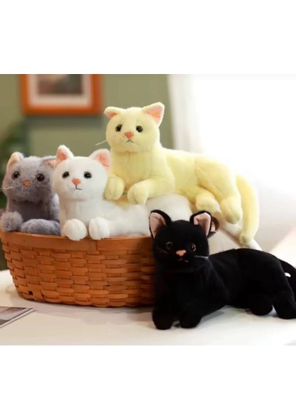 Ithal Peluş Kedi Oturan Kedi Gerçek Tekir Kedi Gürünümlü 30 cm Peluş Oyuncak modelleri