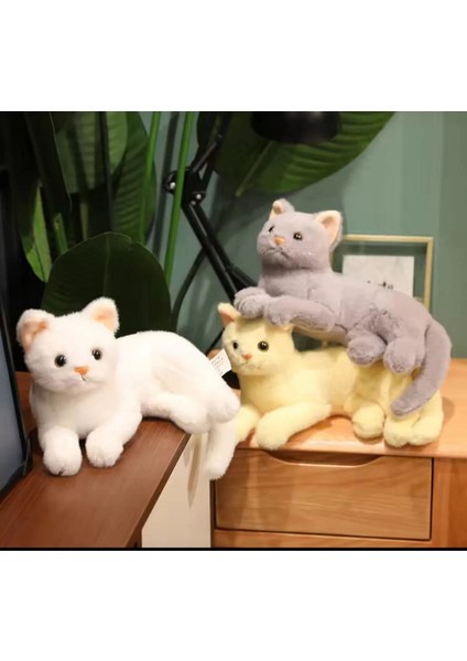 Ithal Peluş Kedi Oturan Kedi Gerçek Tekir Kedi Gürünümlü 30 cm Peluş Oyuncak fırsatları