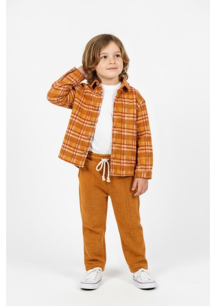 Turuncu Ekoseli Gömlekli 3lü Takım modelleri