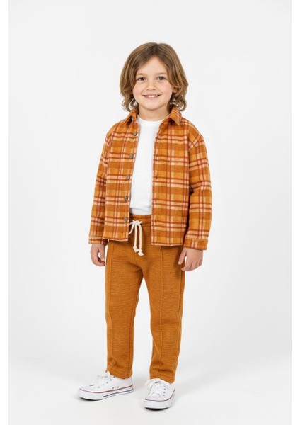 Turuncu Ekoseli Gömlekli 3lü Takım fırsatları