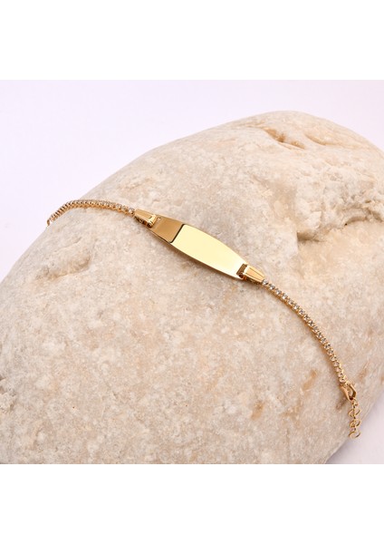 14 Ayar Altın Bebek Isimli Künye, Kişiye Özel Yeni Doğan Bebek Bilekliği