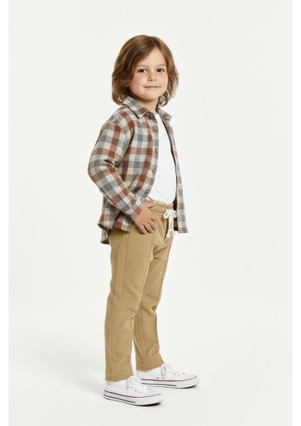 Kiremit Ekoseli Gömlekli 3 Lü Takım fiyatları