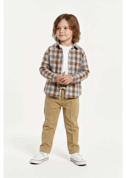 Kiremit Ekoseli Gömlekli 3 Lü Takım indirimleri