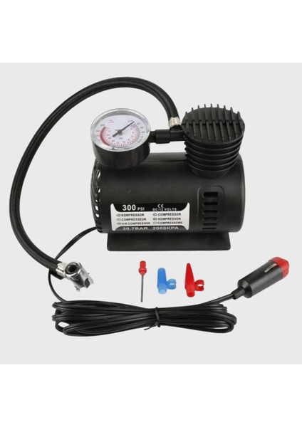 Buffer® 300 Psı Güçlü Taşınabilir Hava Kompresörü–araba, Motosiklet, Bisiklet ve Top Şişirme Için Elektrikli Fişli Çakmaklıklı Lastik Şişirme Pompası fırsatları
