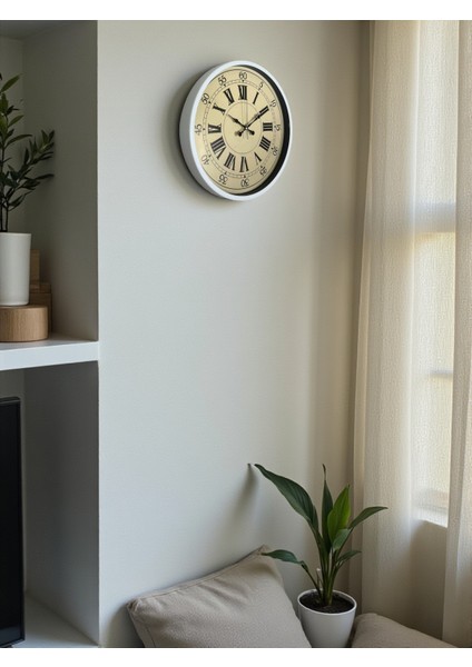 36 cm Dekoratif Beyaz Duvar Saati fiyatları