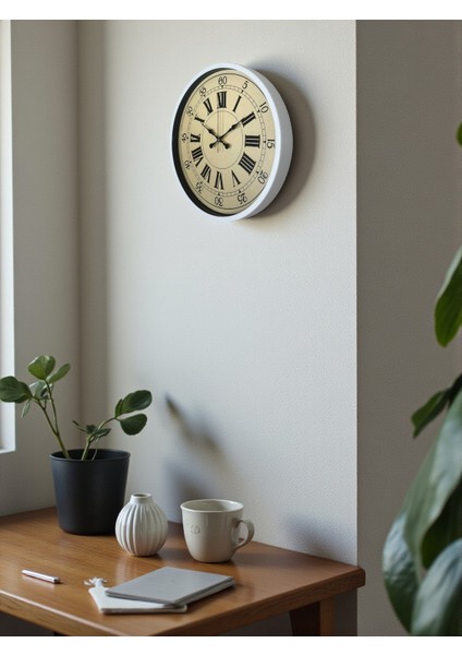 36 cm Dekoratif Beyaz Duvar Saati fırsatları
