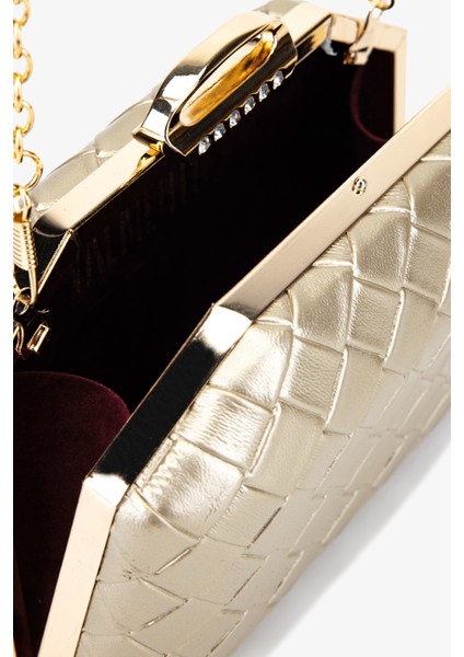 Kadın Vegan Altın Abiye Çanta 1083 025 Bn Cnt SK25-26 Altın Orgu modelleri