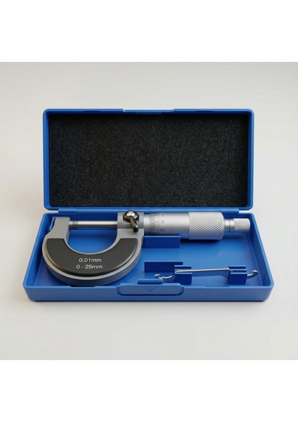Standart Dış Çap Mikrometresi 0,01 mm Hassasiyet 0-25 mm Saklama Çantasında Ultra Hassa Ölçüm Aleti fiyatları