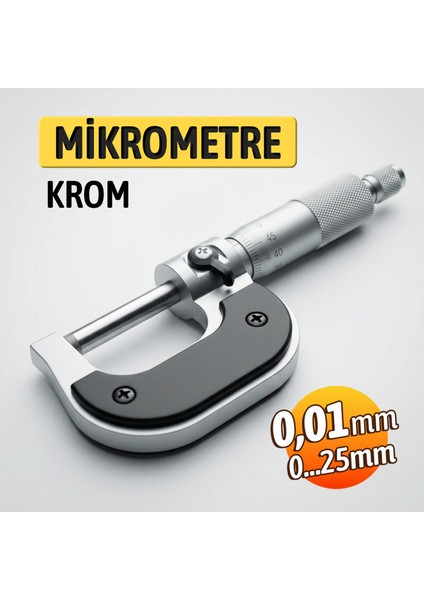 Krom Dış Çap Mikrometresi 0,01 mm Hassasiyet 0-25 mm Saklama Çantasında Ultra Hassas Ölçüm fiyatları