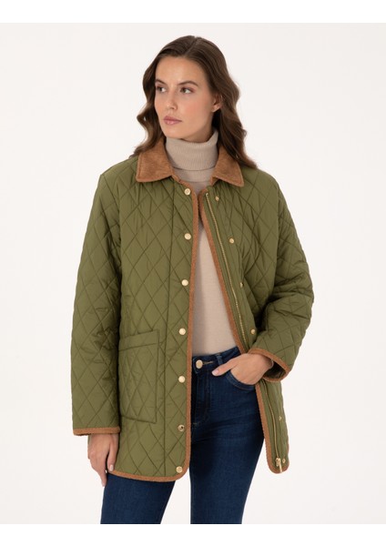 Kadın Haki Regular Fit Kaban 50309051-VR027