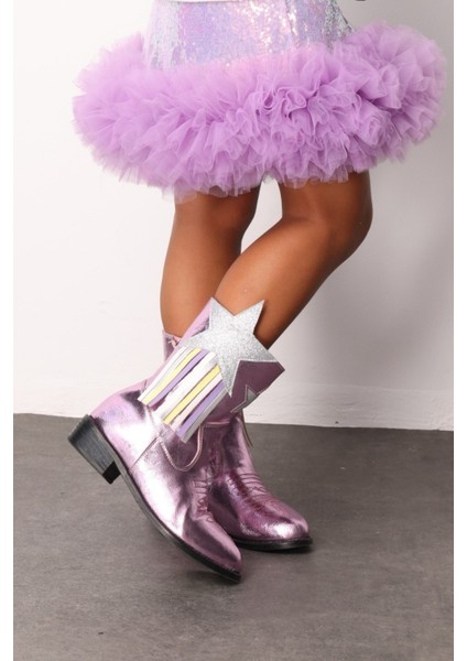 Pembe Yıldız ve Püskül Detaylı Kız Çocuk Kovboy Bot fiyatları