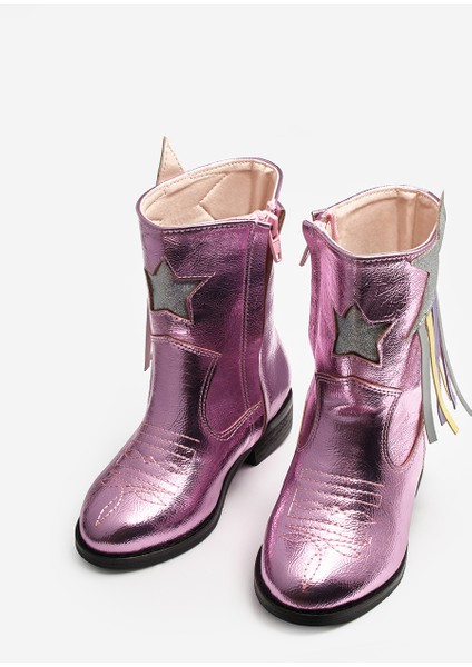 Pembe Yıldız ve Püskül Detaylı Kız Çocuk Kovboy Bot fırsatları