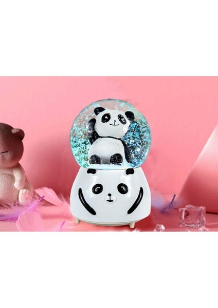 Orta Boy Panda Kar Küresi – Işıklı ve Müzikli Dekoratif Küre 12X8 cm fırsatları