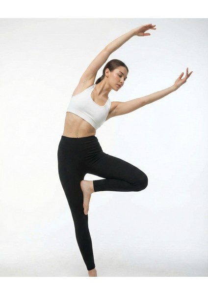 Kadın Çelik Örgü Toparlayıcı Tayt | Yüksek Bel – Likralı – Siyah