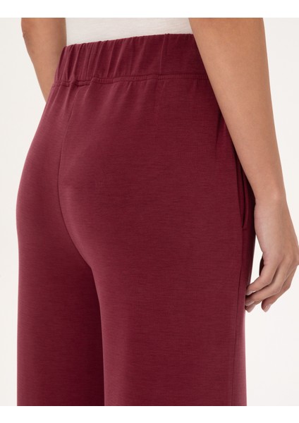 Kadın Vişne Flare Fit Eşofman Altı 50309213-VR223