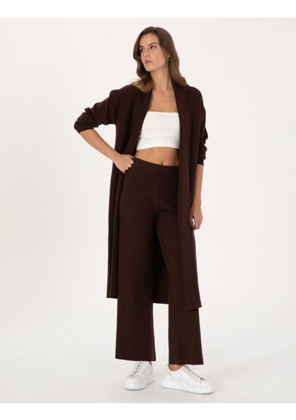 Kadın Kahverengi Loose Fit Triko Pantolon 50311588-VR029 modelleri