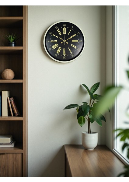 36 cm Dekoratif Krem Duvar Saati