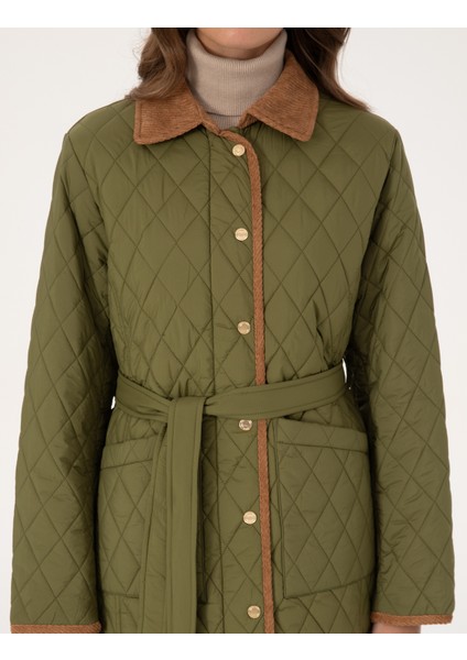 Kadın Haki Regular Fit Kaban 50309051-VR027