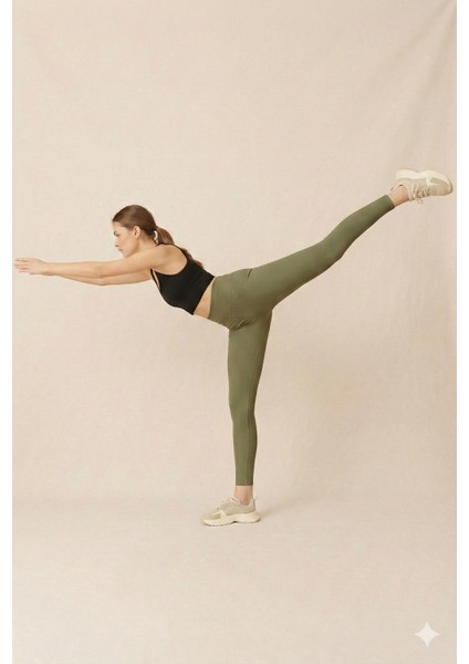 Kadın Fitilli Miflonlu Tayt | Yüksek Bel – Mint Yeşili modelleri