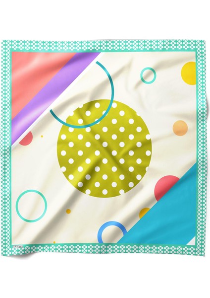 Renkli Geometrik Desenli Bandana Fular