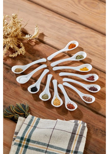 6'lı Porselen Beyaz Reçel,bal ve Baharat Kaşığı fiyatları