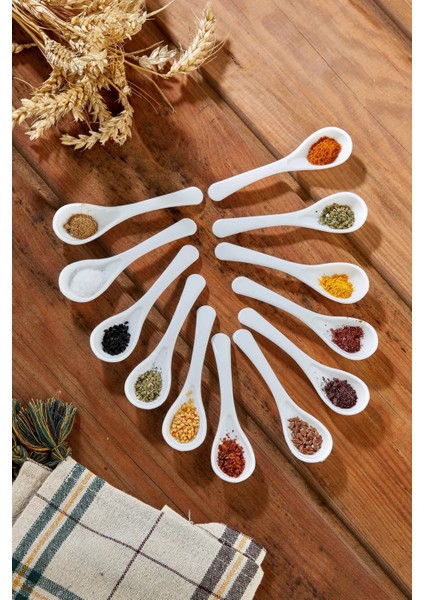 6'lı Porselen Beyaz Reçel,bal ve Baharat Kaşığı modelleri