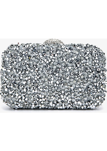 Kadın Vegan Gri Abiye Çanta 1083 029 Bn Cnt SK25-26 Gumus Tas