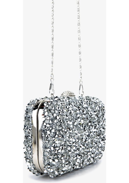 Kadın Vegan Gri Abiye Çanta 1083 029 Bn Cnt SK25-26 Gumus Tas fiyatları