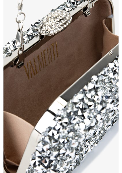 Kadın Vegan Gri Abiye Çanta 1083 029 Bn Cnt SK25-26 Gumus Tas modelleri