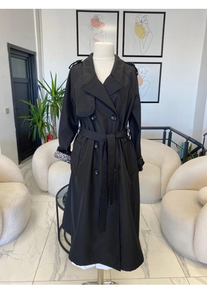 DULE BÜYÜK BEDEN LEOPAR ASTARLI TRENÇ