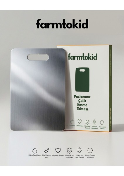 Paslanmaz Çelik Kesme Tahtası 20CMX30CM - 316 Kalite