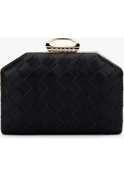 Kadın Vegan Siyah Abiye Çanta 1083 025 Bn Cnt SK25-26 Sıyah Orgu