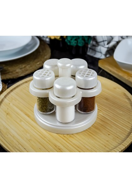 Dönebilen 3 Lü Baharatlık Seti Ergonomik Kullanım ve Kolay Temizlik Için Plastik Baharatlık Seti