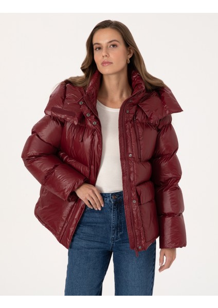 Kadın Bordo Oversize Mont 50309064-VR014 modelleri