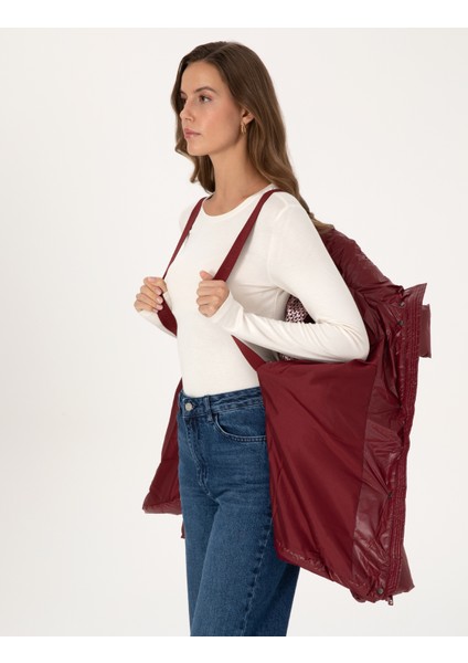 Kadın Bordo Oversize Mont 50309064-VR014 fırsatları