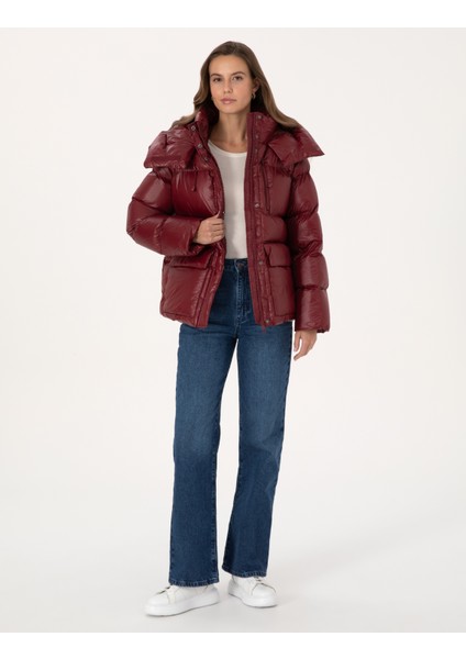 Kadın Bordo Oversize Mont 50309064-VR014 indirimleri