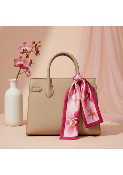 Pembe Orkide Desenli Banadan Fular fiyatları