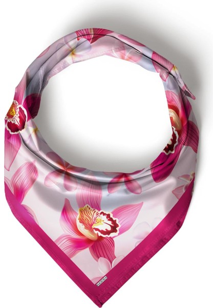 Pembe Orkide Desenli Banadan Fular fırsatları