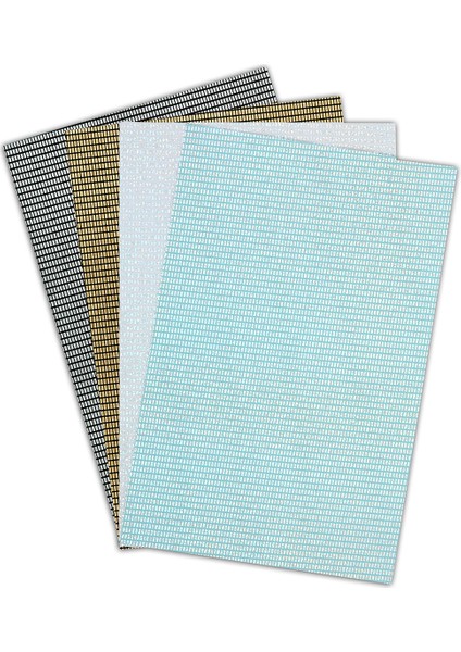 Simli Pırıltılı Yapışkanlı Yaratıcı Eğlenceli El Işi Kareli Kumaş 4 Farklı Renk