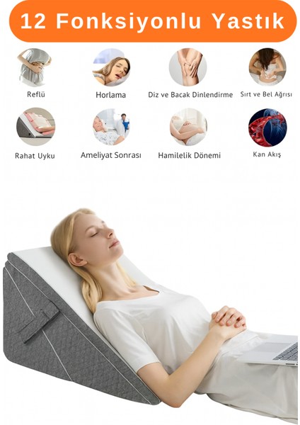 12 Fonksiyonlu Ortopedik Yastık Bacaklar, Sırt ve Diz Desteği,horlama,dinlenme,
